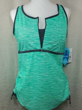 Free Country Green Tankini Swim Top Swimsuit Women's Size XXL NWT
